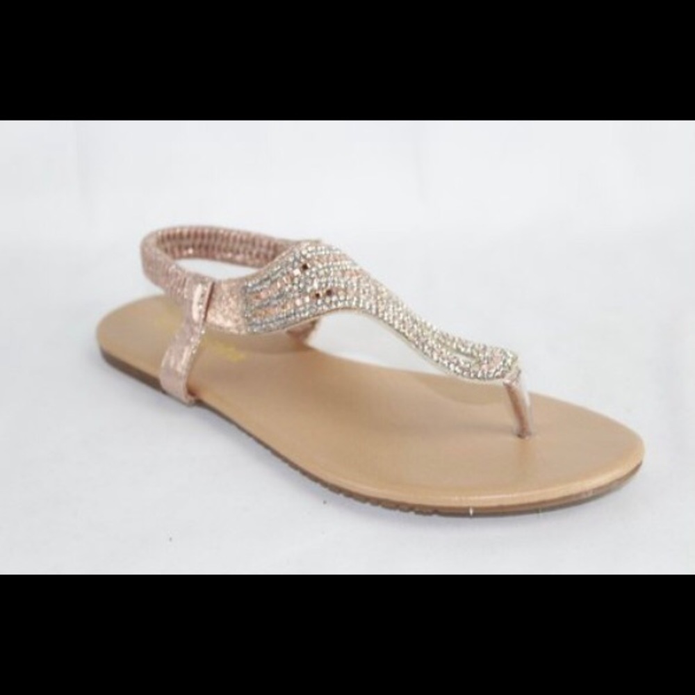 Champagne studded sandals